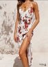 White Spaghetty Strap Boho Maxi Dress Aspen